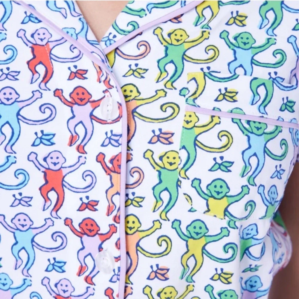 Roller Rabbit Disco Monkey Polo PJ Set - Picture 3 of 4